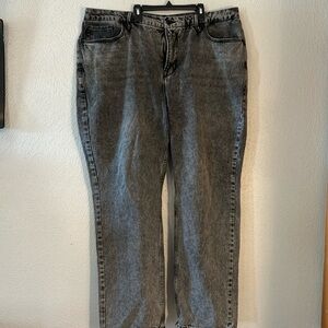 Good Icon black stonewashed straight legged jeans